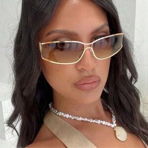 1 PC Women's Y2K Street Metal Frame Trendy Fashion Eyewear